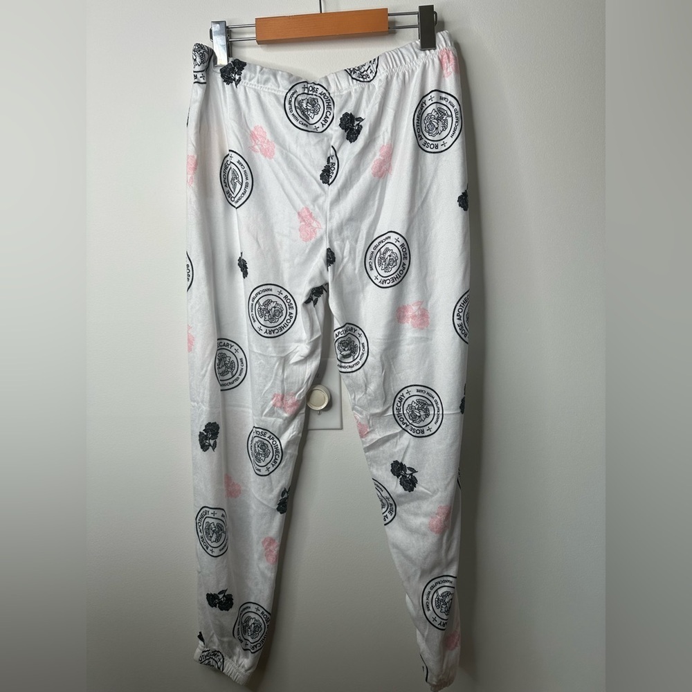 Schitt’s Creek Rose Apothecary Lounge Pants Size Small – White with Black & Pink - Picture 5 of 9